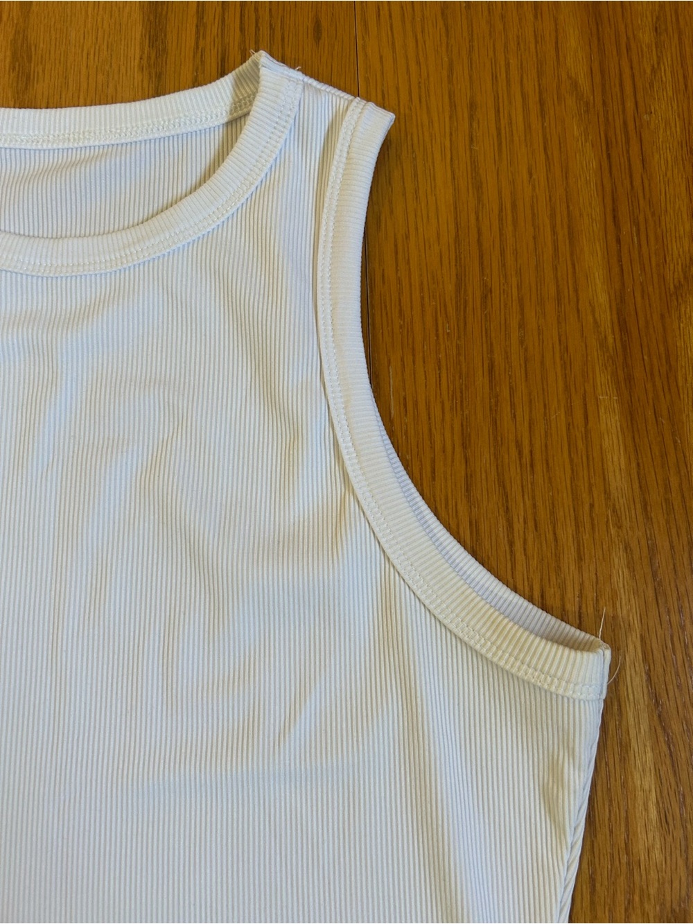 White Ribbed Tank Top - Picture 2 of 6